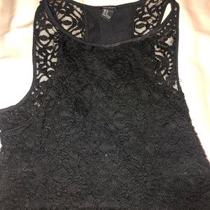 Forever 21 Black Lace Crop Top